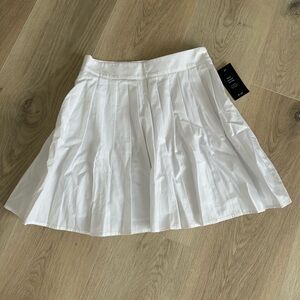NA-KD White Pleated Skirt, NWT